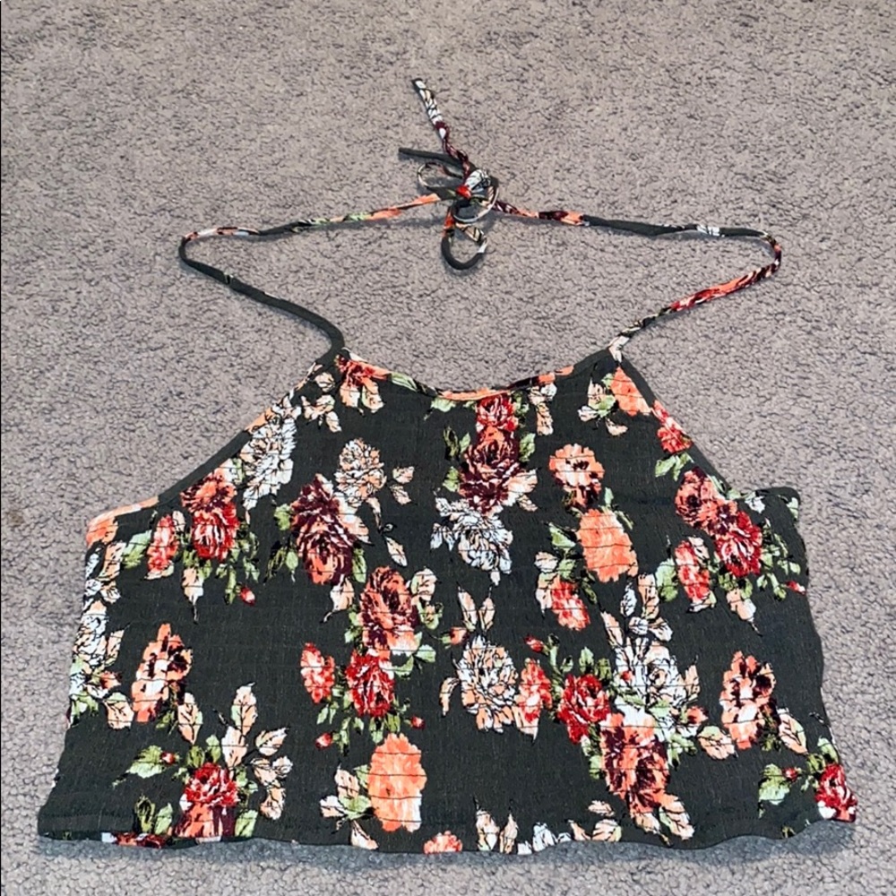 Floral Halter Crop Top